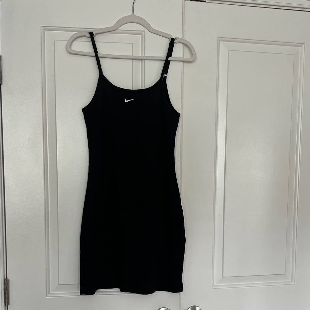 Nike Black Mini Spaghetti Strap Dress with White Swoosh